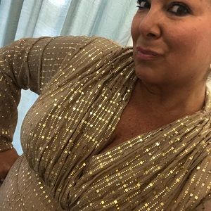 Beautiful gold boho long lined dress.